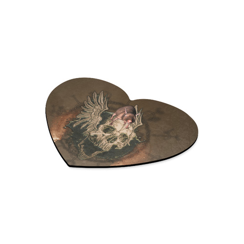 Awesome skull with rat Heart-shaped Mousepad