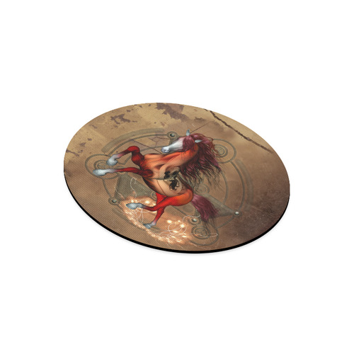 Wonderful horse with skull, red colors Round Mousepad