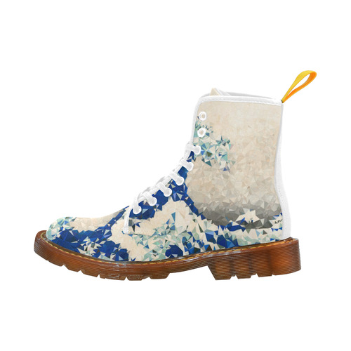 Great Wave Off Kanagawa Hokusai Triangles Martin Boots For Women Model 1203H