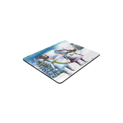 Funny snowman and snow women Rectangle Mousepad