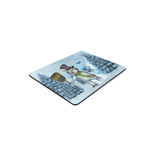 Funny grimly snowman Rectangle Mousepad