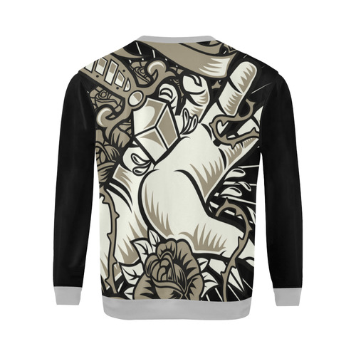 Sacrifice Light Grey All Over Print Crewneck Sweatshirt for Men (Model H18)