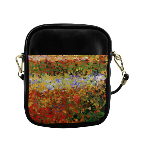 Van Gogh Flower Garden Floral Geometric Triangles Sling Bag (Model 1627)