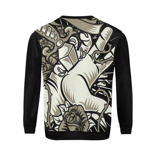 Sacrifice Black All Over Print Crewneck Sweatshirt for Men (Model H18)