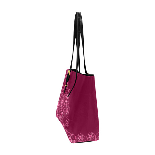 Floral & Burgundy Euramerican Tote Bag/Large (Model 1656)