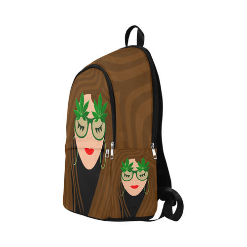 420 Glasses Girl Fabric Backpack for Adult (Model 1659)