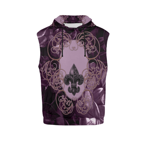 Flowers in soft violet colors All Over Print Sleeveless Hoodie for Men (Model H15)