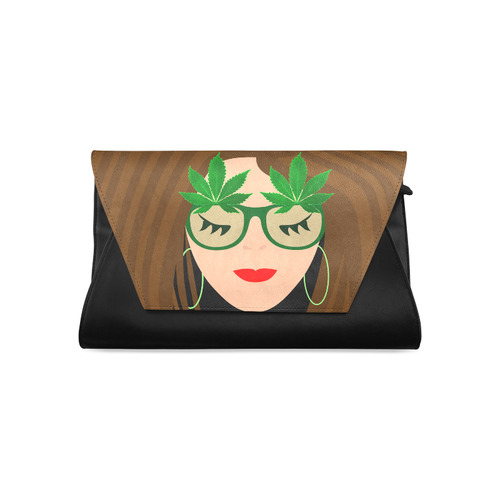 420 Glasses Girl Clutch Bag (Model 1630)