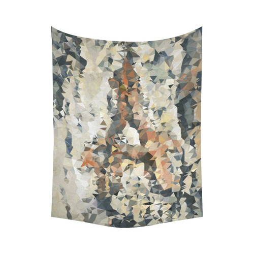 Eiffel Tower Abstract Geometric Triangles Cotton Linen Wall Tapestry 60"x 80"