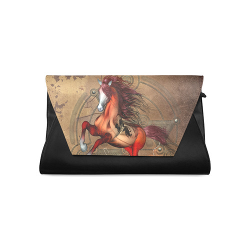 Wonderful horse with skull, red colors Clutch Bag (Model 1630)