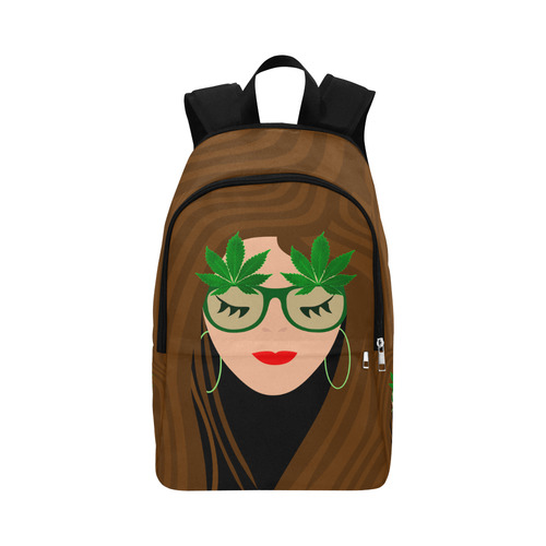 420 Glasses Girl Fabric Backpack for Adult (Model 1659)