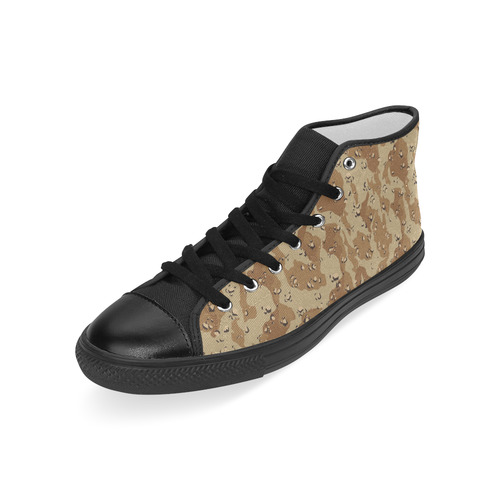 Desert Camouflage Military Pattern Men’s Classic High Top Canvas Shoes (Model 017)