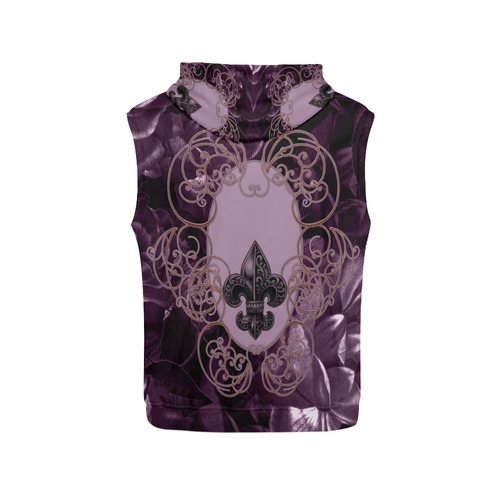 Flowers in soft violet colors All Over Print Sleeveless Hoodie for Men (Model H15)