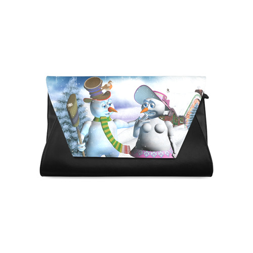 Funny snowman and snow women Clutch Bag (Model 1630)