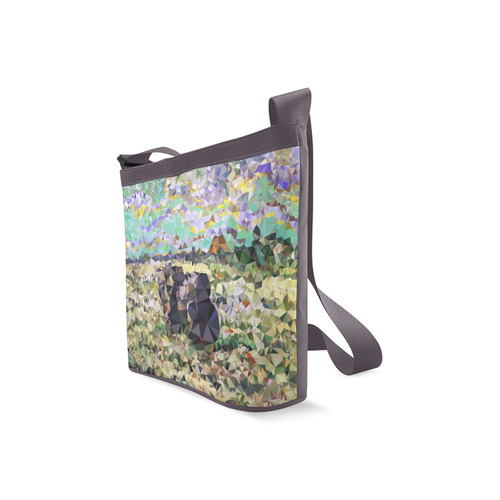Two Women Digging in Snow Abstract Triangles Crossbody Bags (Model 1613)