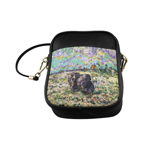 Two Women Digging in Snow Abstract Triangles Sling Bag (Model 1627)