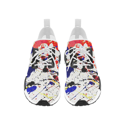 Blue & Red Paint Splatter Artsy Men’s Draco Running Shoes (Model 025)