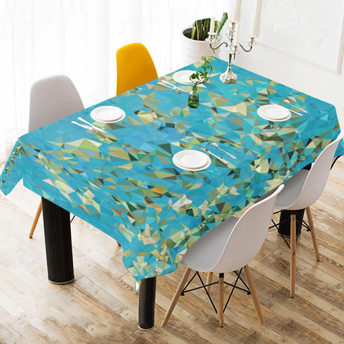Van Gogh Blossoming Almond Tree Triangles Cotton Linen Tablecloth 60" x 90"