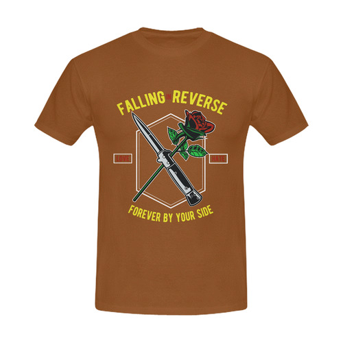 Falling In Reverse Modern Brown Men's Slim Fit T-shirt (Model T13)
