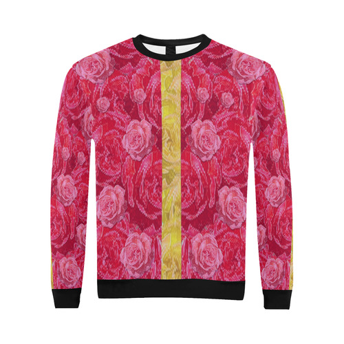 Rose and roses and another rose All Over Print Crewneck Sweatshirt for Men/Large (Model H18)