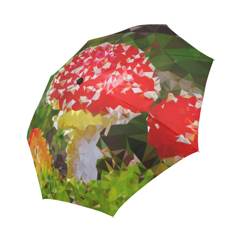Amanita Muscaria Red White Mushroom Triangles Auto-Foldable Umbrella (Model U04)