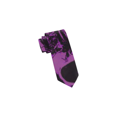 cloudy Skulls black purple by JamColors Classic Necktie (Two Sides)