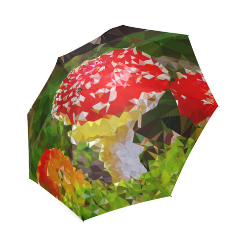 Amanita Muscaria Red White Mushroom Triangles Foldable Umbrella (Model U01)