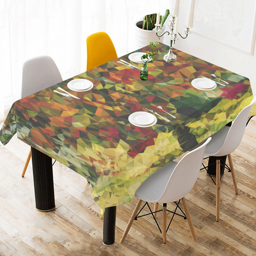 Van Gogh Mulberry Tree Abstract Triangles Cotton Linen Tablecloth 60" x 90"