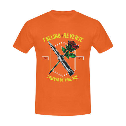 Falling In Reverse Modern Orange Men's Slim Fit T-shirt (Model T13)