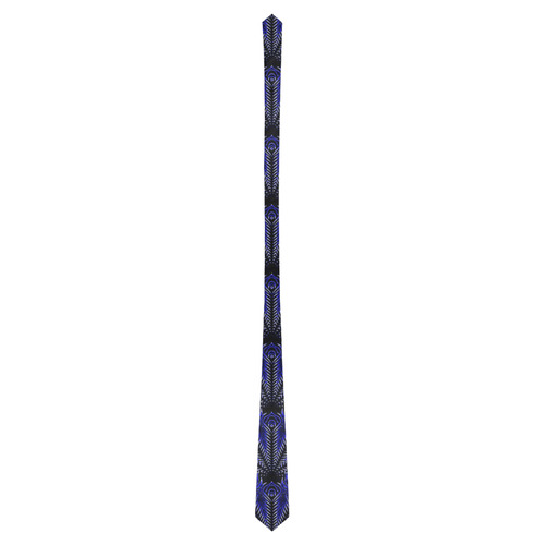 Feather pattern blue white by JamColors Classic Necktie (Two Sides)