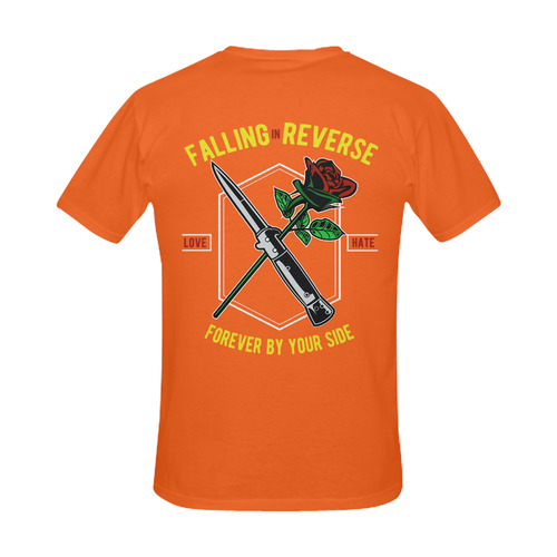 Falling In Reverse Modern Orange Men's Slim Fit T-shirt (Model T13)