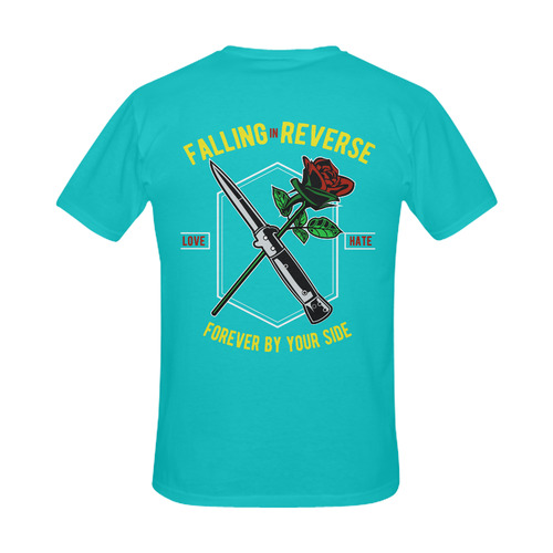 Falling In Reverse Modern Turquoise Men's Slim Fit T-shirt (Model T13)