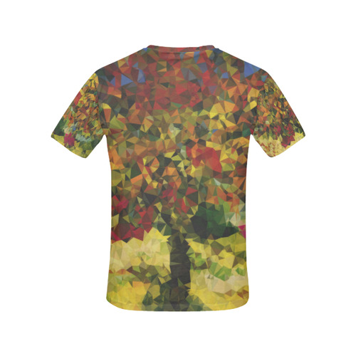 Van Gogh Mulberry Tree Abstract Triangles All Over Print T-Shirt for Women (USA Size) (Model T40)