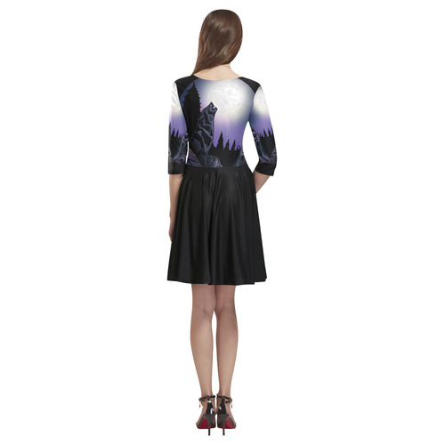 Howling Wolf Tethys Half-Sleeve Skater Dress(Model D20)