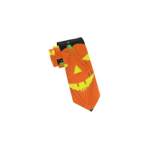 Funny Halloween - Pumpkin Pattern 2 by JamColors Classic Necktie (Two Sides)