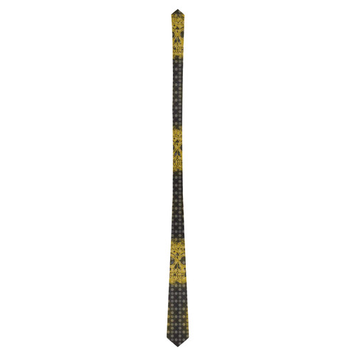 skulls and dotts,golden by JamColors Classic Necktie (Two Sides)