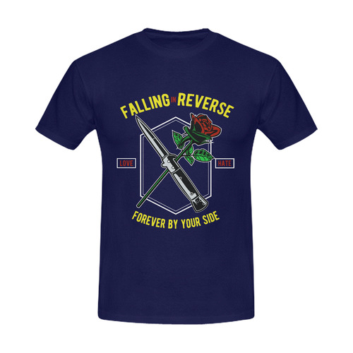 Falling In Reverse Modern Navy Men's Slim Fit T-shirt (Model T13)