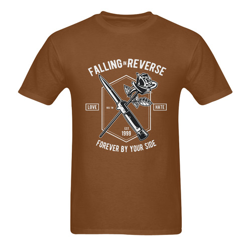 Falling In Reverse Brown Men's T-Shirt in USA Size (Two Sides Printing)