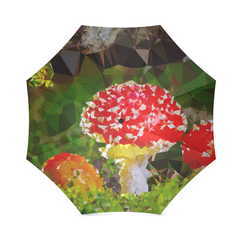 Amanita Muscaria Red White Mushroom Triangles Foldable Umbrella (Model U01)