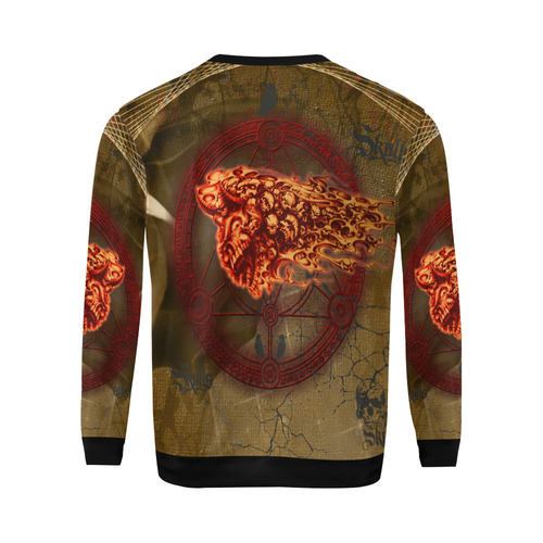 Awesome, creepy flyings skulls All Over Print Crewneck Sweatshirt for Men/Large (Model H18)