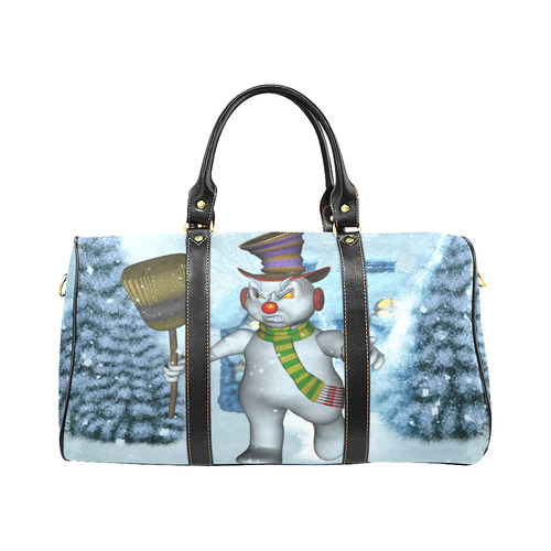 Funny grimly snowman New Waterproof Travel Bag/Large (Model 1639)