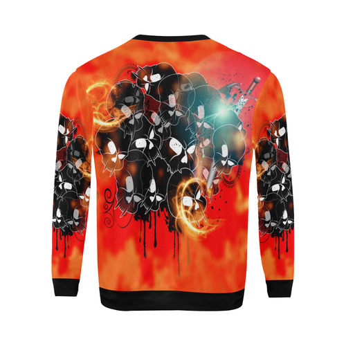 Awesome skulls All Over Print Crewneck Sweatshirt for Men/Large (Model H18)