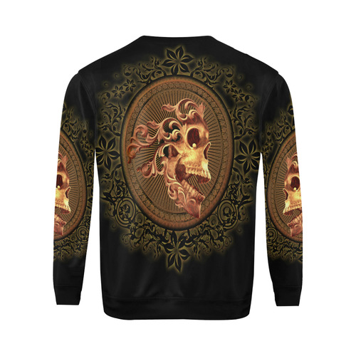 Amazing skull with floral elements All Over Print Crewneck Sweatshirt for Men/Large (Model H18)