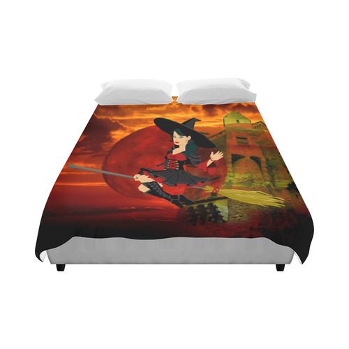 Witch and Red Moon Duvet Cover 86"x70" ( All-over-print)