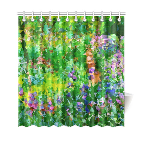 Geometric Triangles Floral Garden after Monet Shower Curtain 69"x72"