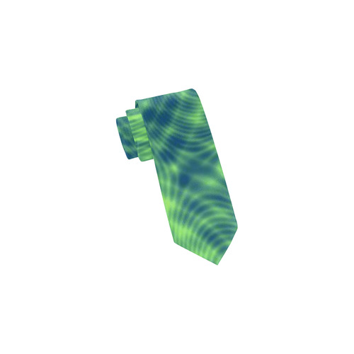 abstract moire green Classic Necktie (Two Sides)
