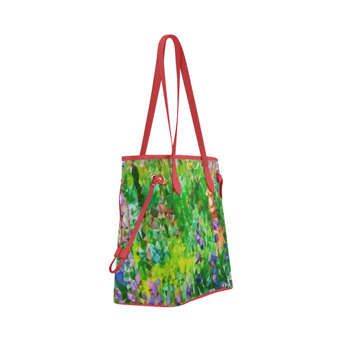 Geometric Triangles Floral Garden after Monet Clover Canvas Tote Bag (Model 1661)