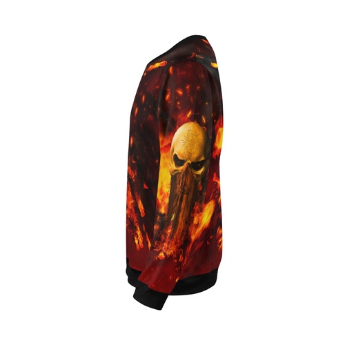 Amazing skull with fire All Over Print Crewneck Sweatshirt for Men/Large (Model H18)