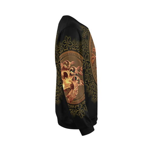 Amazing skull with floral elements All Over Print Crewneck Sweatshirt for Men/Large (Model H18)