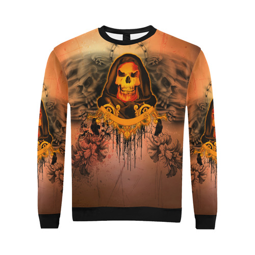 The skulls All Over Print Crewneck Sweatshirt for Men/Large (Model H18)